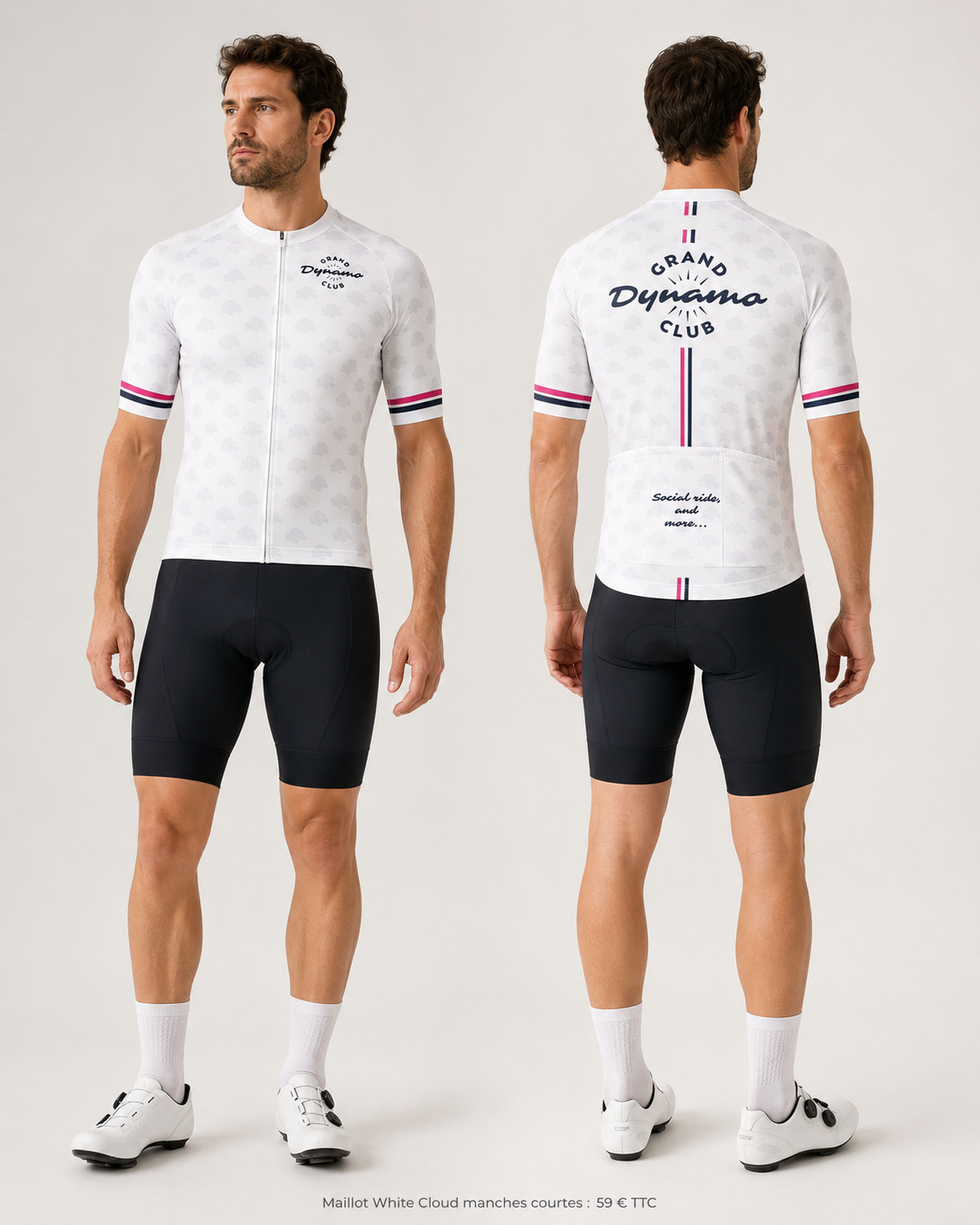 Maillot White Cloud manches courtes