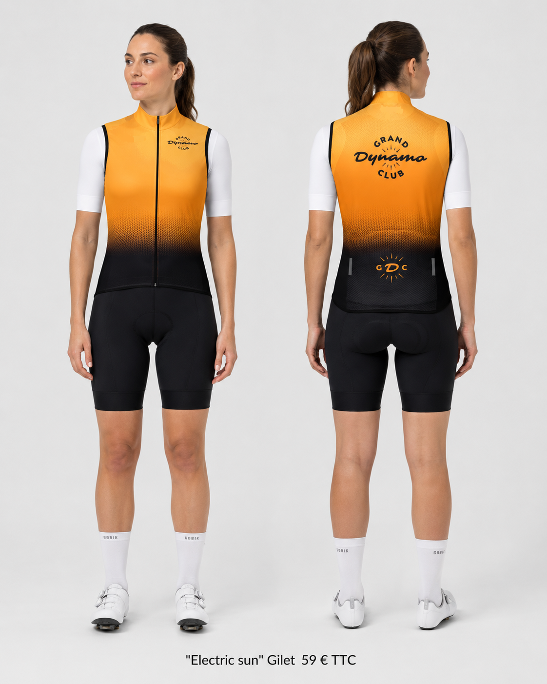 Gilet Electric Sun — porté, face et dos