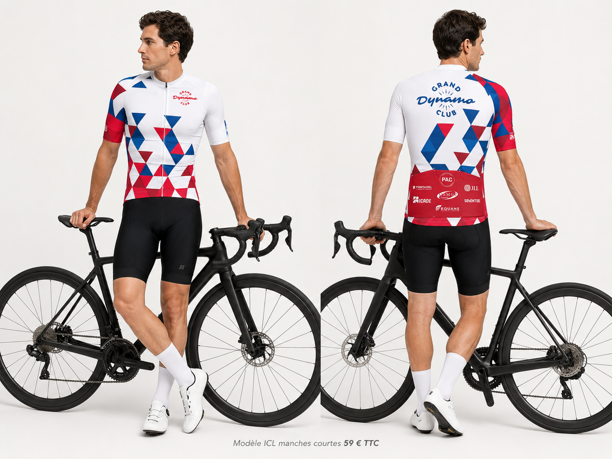 Maillot ICL manches courtes — porté, face et dos